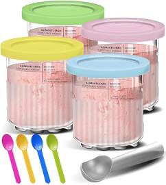 Eiscreme-Behälter mit Deckel, Löffel für