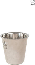 Eiseimer / Sektkühler, Rund, Leder, Beige