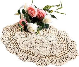 Eiyye Baumwoll Tischsets 2er Set Oval Beige