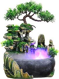 Ejoyous Wasserfall, Zimmerbrunnen mit LED
