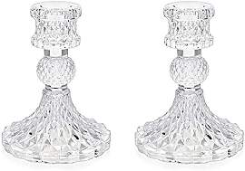 eKsdf 2er Set Glas Kerzenhalter Kerzenständer