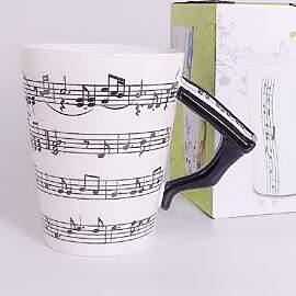 eKsdf Keramik tasse mit Motiv Kaffeebecher Schwarz 