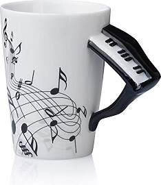 eKsdf Keramik tasse mit Motiv Kaffeebecher Schwarz 