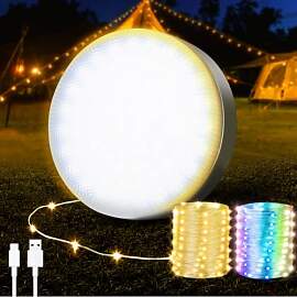 Electight 12M Camping Lichterkette, Aufrollbar USB 