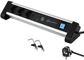 Electraline 62556 Steckdosenleiste 3-Fach Alu für 
