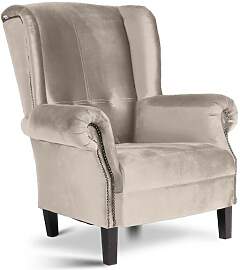 Eleganter Landhausstil Ohrensessel Samtbezug