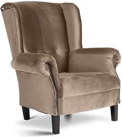 Eleganter Landhausstil Ohrensessel Samtbezug