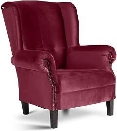 Eleganter Landhausstil Ohrensessel Samtbezug
