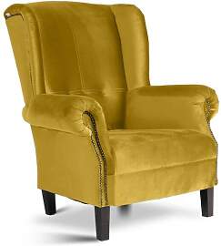 Eleganter Landhausstil Ohrensessel Samtbezug