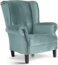 Eleganter Landhausstil Ohrensessel Samtbezug