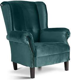 Eleganter Landhausstil Ohrensessel Samtbezug