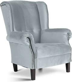 Eleganter Landhausstil Ohrensessel Samtbezug