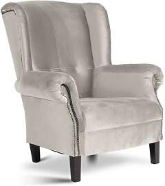 Eleganter Landhausstil Ohrensessel Samtbezug