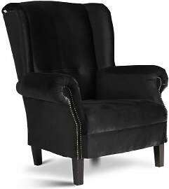 Eleganter Landhausstil Ohrensessel Samtbezug