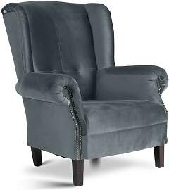 Eleganter Landhausstil Ohrensessel Samtbezug