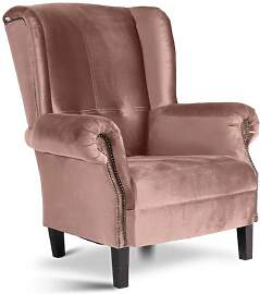 Eleganter Landhausstil Ohrensessel Samtbezug