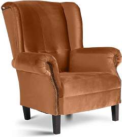 Eleganter Landhausstil Ohrensessel Samtbezug