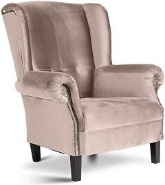 Eleganter Landhausstil Ohrensessel Samtbezug
