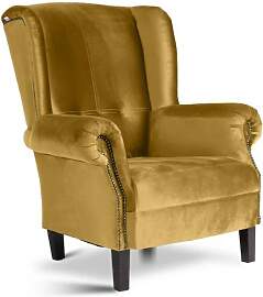Eleganter Landhausstil Ohrensessel Samtbezug