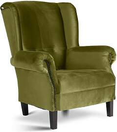 Eleganter Landhausstil Ohrensessel Samtbezug