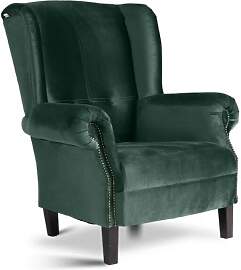 Eleganter Landhausstil Ohrensessel Samtbezug