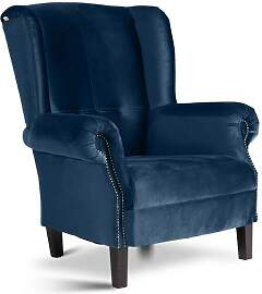 Eleganter Landhausstil Ohrensessel Samtbezug