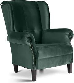 Eleganter Landhausstil Ohrensessel Samtbezug