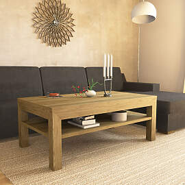 Eleganter Massivholztisch Eiche mit Stauraum