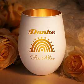 Elegantes windlicht mit Gravur Danke für Alles