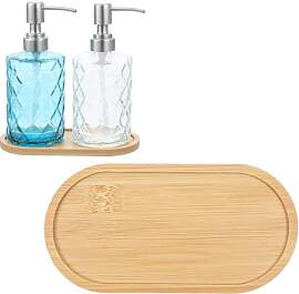 Elegaperma 2 Stück Ovales Tablett Bambus, Bambus