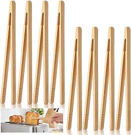Elegaperma 8 Stück Grillzange Bambus 17.9cm,