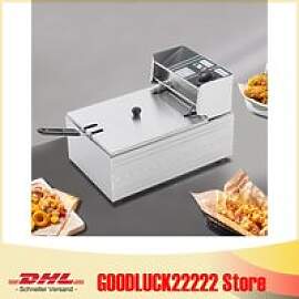 Elektrische Fritteuse mit kleinem Korb und Deckel, 