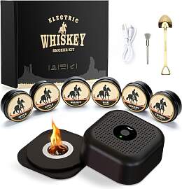 Elektrischer Whisky Smoker Set mit 6 Holzchips,
