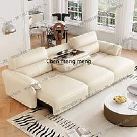 Elektrisches Funktions-Ledersofa für Wohnzimmer,