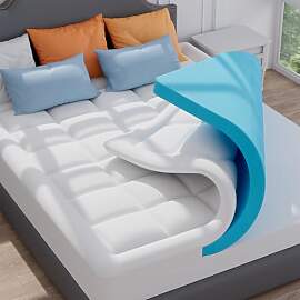 ELEMUSE Matratzen Topper 90x200cm, H4 Hart Gel