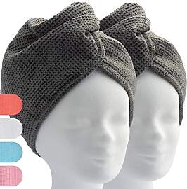 ELEXACARE Haarturban, Turban Handtuch mit Knopf (2 