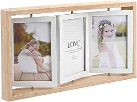 Elitecran Rustikal Holz 3 Falten Fotorahmen,