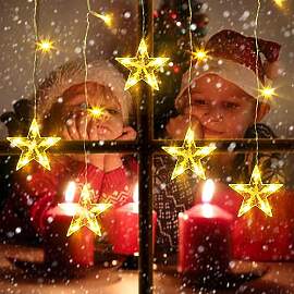 ELKTRY Weihnachtsdeko mit 5 Sterne, 36 LEDs