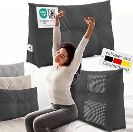 ELONEO Rückenkissen 70 cm breit, Keilkissen für