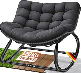 ELONEO Schaukelstuhl Outdoor XXL, ergonomischer