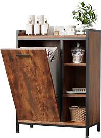 ELUCHANG Badezimmerschrank mit Wäschekorb,