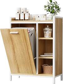 ELUCHANG Badezimmerschrank mit Wäschekorb,