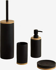 Elvan Bambus Badezimmer-set Schwarz - Sklum