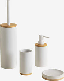 Elvan Bambus Badezimmer-set Weiss - Sklum