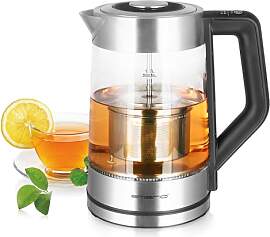 Emerio Glas Teekocher mit Temperaturwahl
