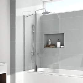 EMKE Duschtrennwand für Badewanne 100x140 cm,