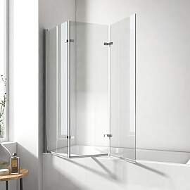 EMKE Duschwand für Badewanne 130x140 cm,