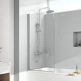 EMKE Duschwand für Badewanne 80x140 cm, Faltbar