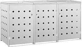 Emmtore Edelstahl Silbern Mülltonnenbox, 3