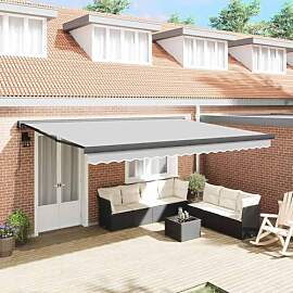 Emmtore Markise Metall Anthrazit,Elektrisch,5 x 3 m
